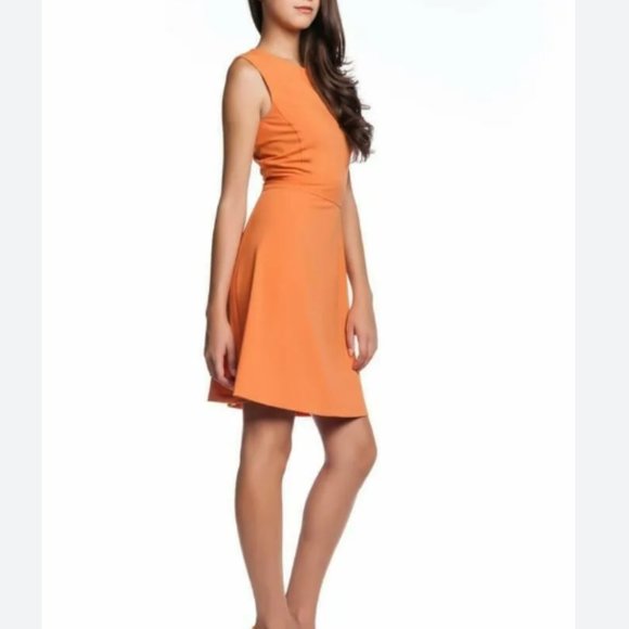 BCBG MAXAZRIA Chambrey Sheath Dress Sunrise Orange Sleeveless - Picture 4 of 13